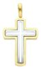 Immagine di Croce tripla stondata gr 18,5 oro giallo / bianco 18k