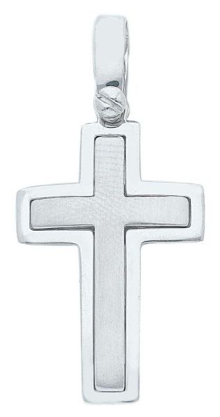 Imagen de Cruz doble gr 3,2 oro blanco macizo 18k