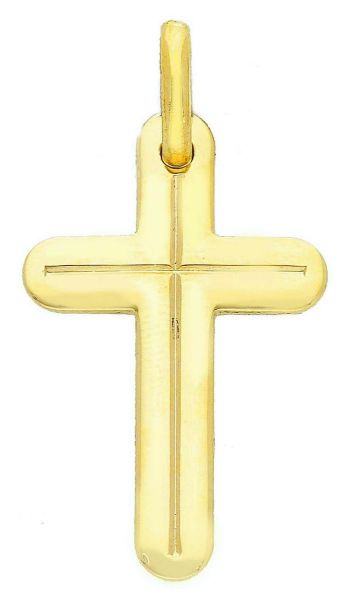 Immagine di Croce stondata con incisione gr 2,2 oro giallo 18k