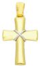 Imagen de Cruz acampanada con nudo gr 3,6 oro blanco / amarillo 18k