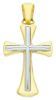 Imagen de Cruz doble gr 3,5 oro blanco / amarillo macizo 18k
