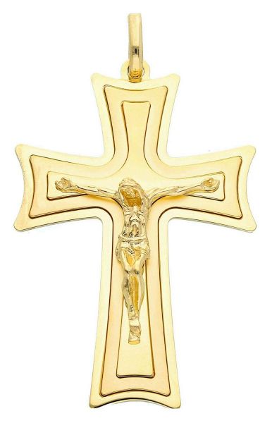 Immagine di Crocifisso Croce tripla gr 14,6 oro giallo 18k uomo donna