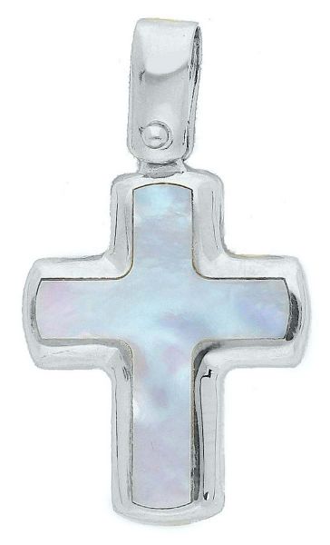 Picture of Mother of pearl Cross Necklace gr 1,5 white gold 18k