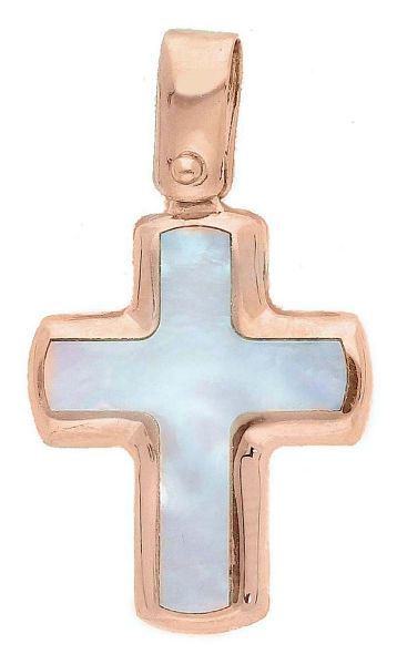 Picture of Mother of pearl Cross Necklace gr 1,5 rose gold 18k