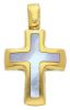 Picture of Mother of pearl Cross Pendant gr 1,7 yellow gold 18k