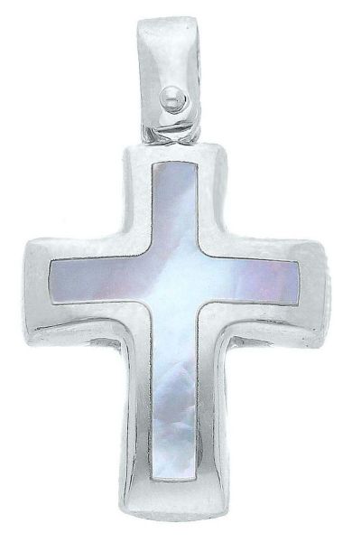 Picture of Mother of pearl Cross Pendant gr 1,7 white gold 18k