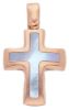 Picture of Mother of pearl Cross Pendant gr 1,7 rose gold 18k
