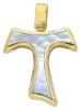 Imagen de Cruz de Tau gr 1,8 oro amarillo 18k con madreperla