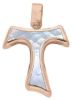 Imagen de Cruz de Tau gr 1,8 oro rosa 18k con madreperla