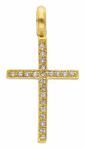 Picture of Diamond Cross gr 1,35 yellow gold 18k Made in Italy