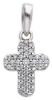 Immagine di Croce donna castone centrale gr 1 oro bianco 18k e zirconi