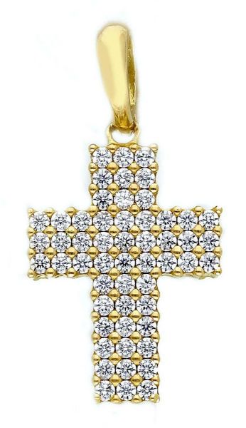 Picture of Cubic zirconia straight Cross gr 2,5 yellow gold 18k