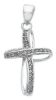 Picture of Twisted Cross Necklace for women gr 1,25 white gold 18k, cubic zirconia