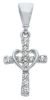 Picture of Cross with Heart gr 0,85 white gold 18k, cubic zirconia