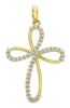 Imagen de Cruz de brillantes de flor gr 2,3 oro amarillo 18k para mujer