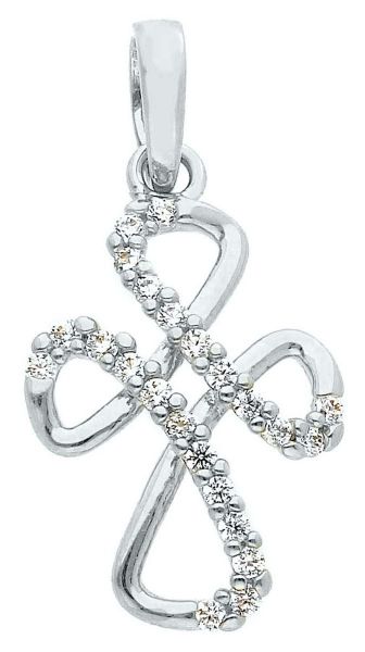Imagen de Cruz gr 1,1 oro blanco 18k y zircones