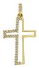 Imagen de Cruz estilizada gr 1,4 oro amarillo 18k y zircones