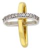 Immagine di Croce donna ad anello gr 1,15 oro giallo / bianco 18k e zirconi