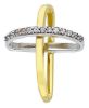 Imagen de Cruz gr 1,6 oro bicolor 18k y zircones para mujer
