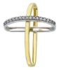 Imagen de Cruz gr 1,9 oro bicolor 18k y zircones para mujer