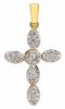 Picture of 6-drops Cross Pendant gr 0,45 yellow gold 18k, cubic zirconia