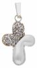 Picture of Rounded Cross Pendant gr 1,1 white gold 18k, zircons