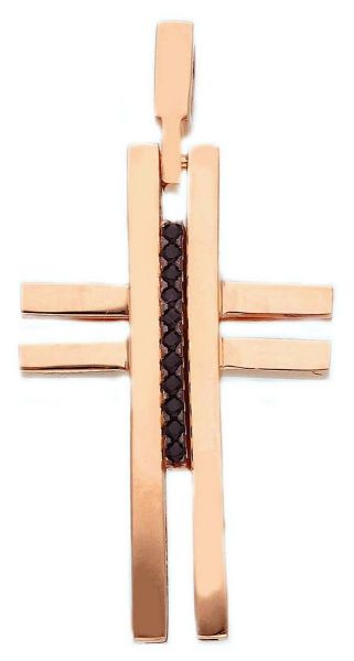 Picture of Cubic zirconia Cross with insert gr 2,7 solid rose gold 18k