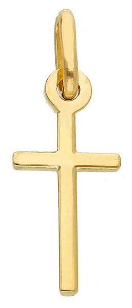 Picture of Mini small yellow solid gold 18k Cross Pendant gr 0,9