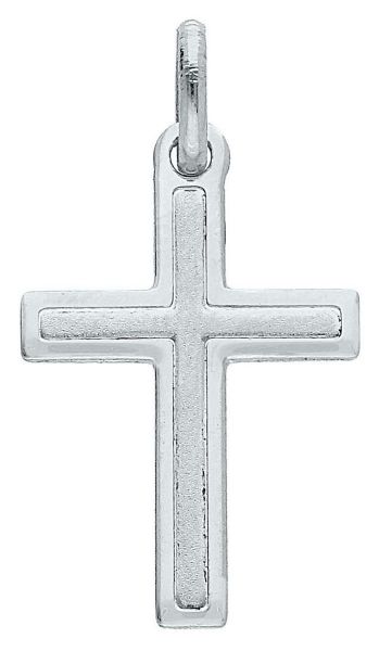Imagen de Collar Cruz doble gr 1,05 oro blanco 18k