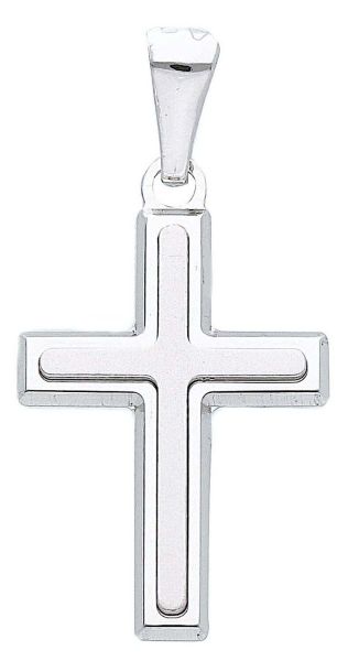 Imagen de Collar Cruz doble gr 1,2 oro blanco 18k