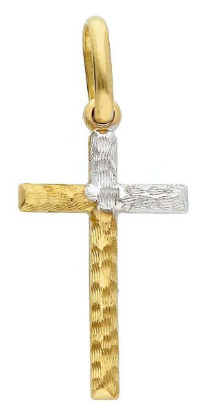 Picture of Diamond Cross Pendant gr 0,75 yellow / white gold 18k