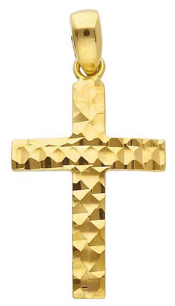 Imagen de Cruz recta pequeña trabajada gr 1 oro amarillo 18k