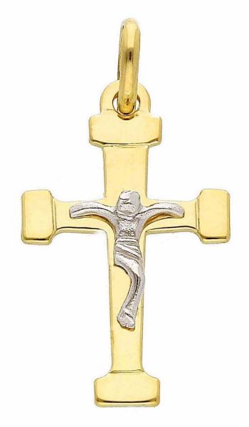 Imagen de Colgante Crucifijo gr 1,05 de oro blanco / amarillo 18k