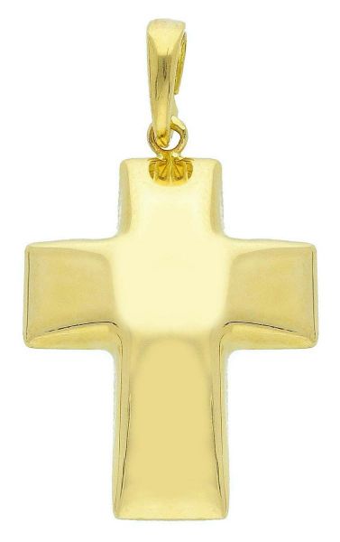Picture of Yellow gold 18k convex Cross Pendant gr 2
