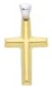 Imagen de Cruz moderna recta gr 2,2 oro blanco / amarillo 18k