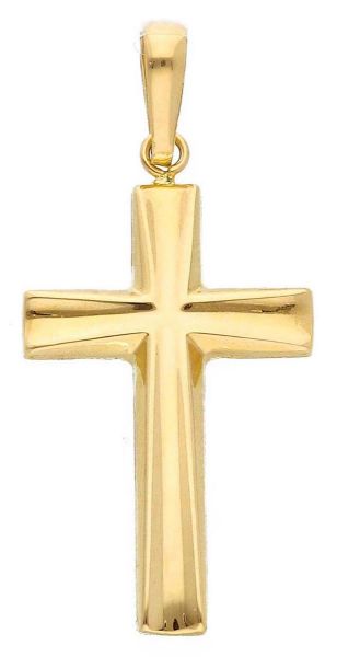 Picture of Yellow gold 18k curved Cross Pendant gr 2,6