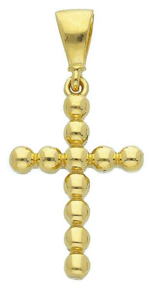 Picture of 11-spheres Italian Cross Necklace for women gr 1,2 yellow gold 18k