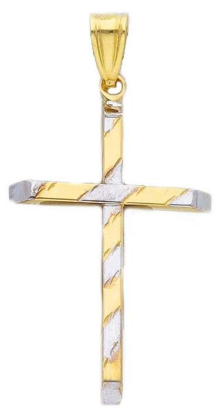 Picture of Decorated Cross gr 1,1 yellow / white gold 18k