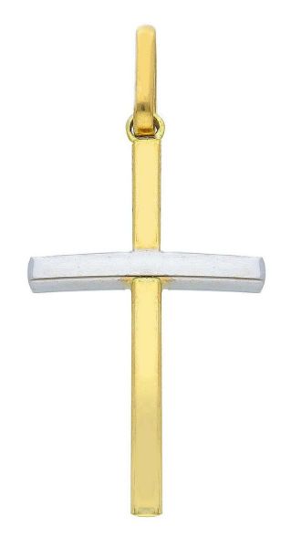 Picture of Cross Pendant gr 1,1 yellow / white gold 18k