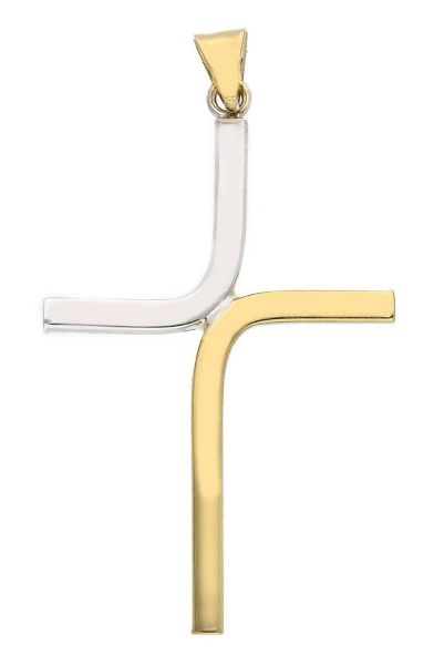 Picture of Stylized Cross gr 0,9 yellow / white gold 18k
