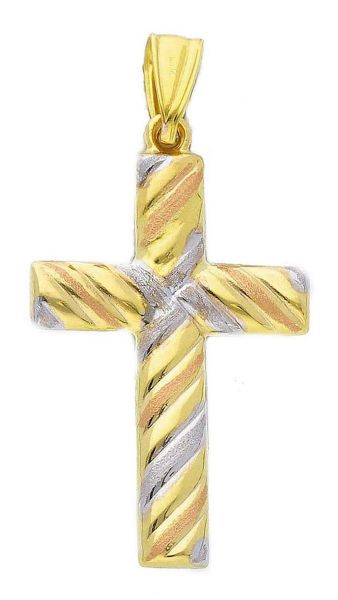 Immagine di Croce dritta gr 1,45 oro giallo / bianco / rosa 18k