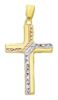 Immagine di Croce dritta gr 1,5 giallo / bianco / rosa 18k