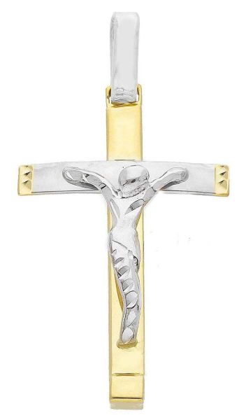 Picture of Diamond Crucifix gr 1,9 yellow / white gold 18k