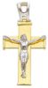 Imagen de Crucifijo moderno gr 3,2 de oro blanco / amarillo 18k