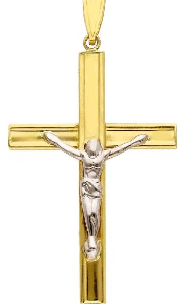 Immagine di Crocifisso croce dritta gr 1,95 oro giallo / bianco 18k