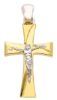Picture of Large Crucifix Pendant for men gr 3,2 yellow / white gold 18k