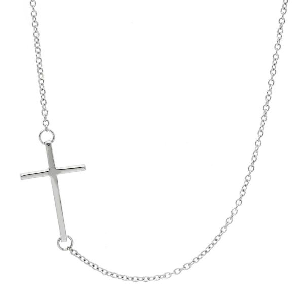 Immagine di Collana Girocollo con Croce donna gr 2 oro bianco 18k