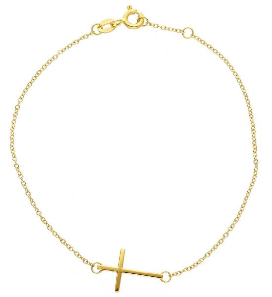 Immagine di Bracciale con Croce donna gr 1,4 oro giallo 18k