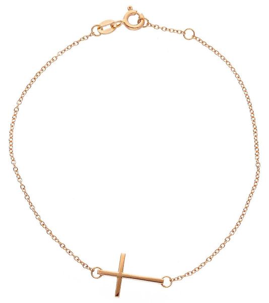 Immagine di Bracciale con Croce donna gr 1,4 oro rosa 18k