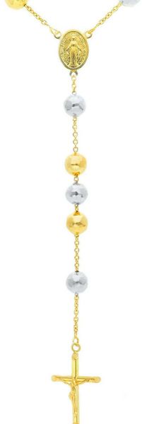 Picture of Long diamond Rosary Necklace gr 33 yellow / white gold 18k